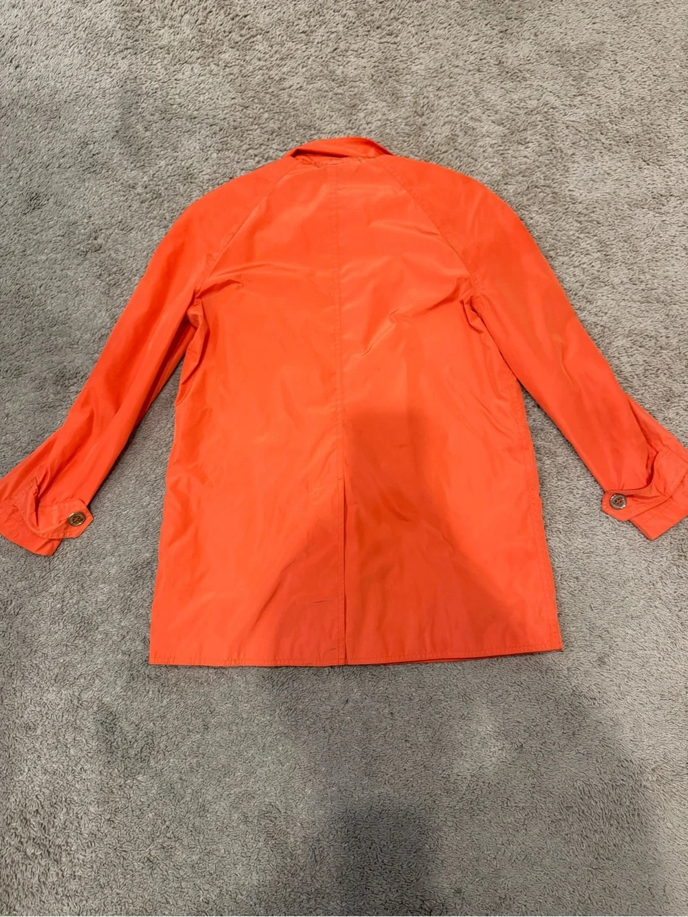 Lauren Ralph Lauren Women’s Small Orange Lightweight Button Front Raincoat